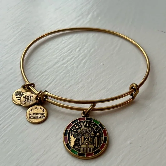 Alex and Ani Gold Las Vegas Charm Bracelet - Picture 2 of 3